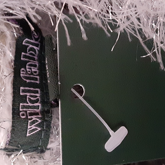 Wild Fable Fuzzy Stripes Crop Top Sweater - Picture 6 of 7